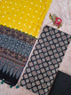 Handcrafted ajrakh cotton top with pure bandhani cotton shawl - BAA3