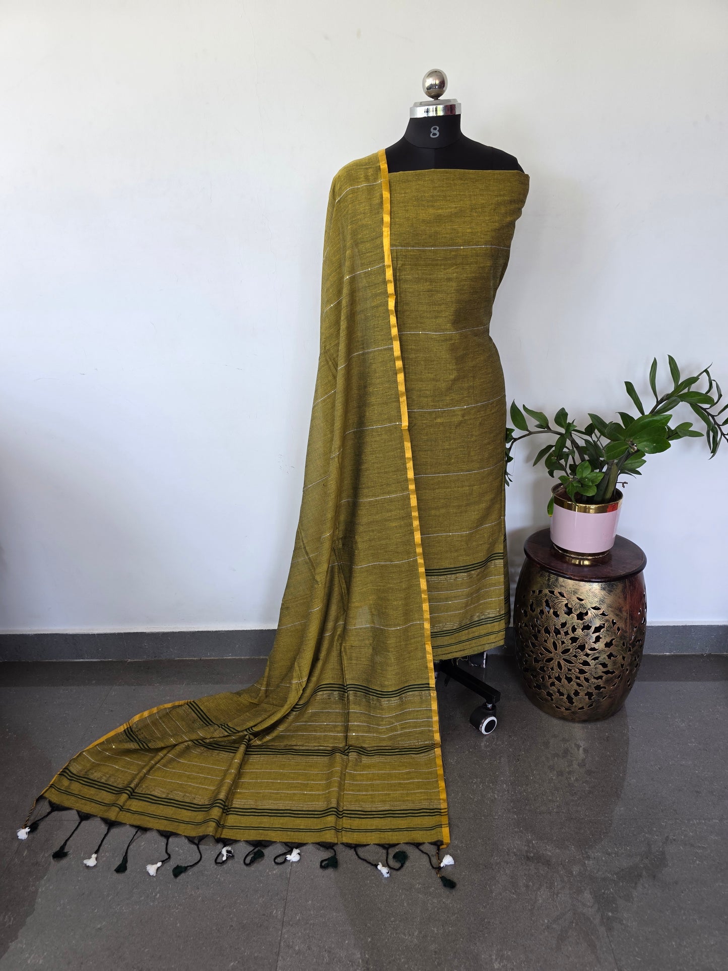 Premium mul khadi sequence work set - MUL327