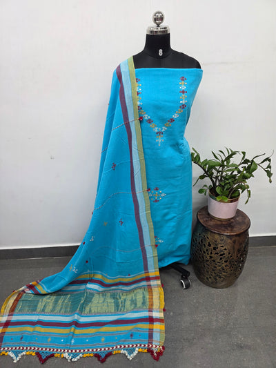 Kala cotton Handloom bhujodi cotton suit -HZ295
