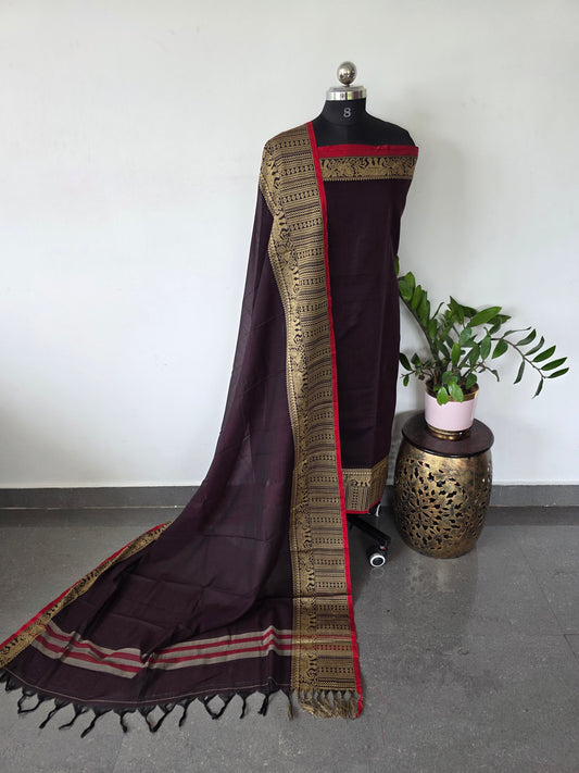Premium narayanapet salwar set with elephant border (4.5 meters)- NA303