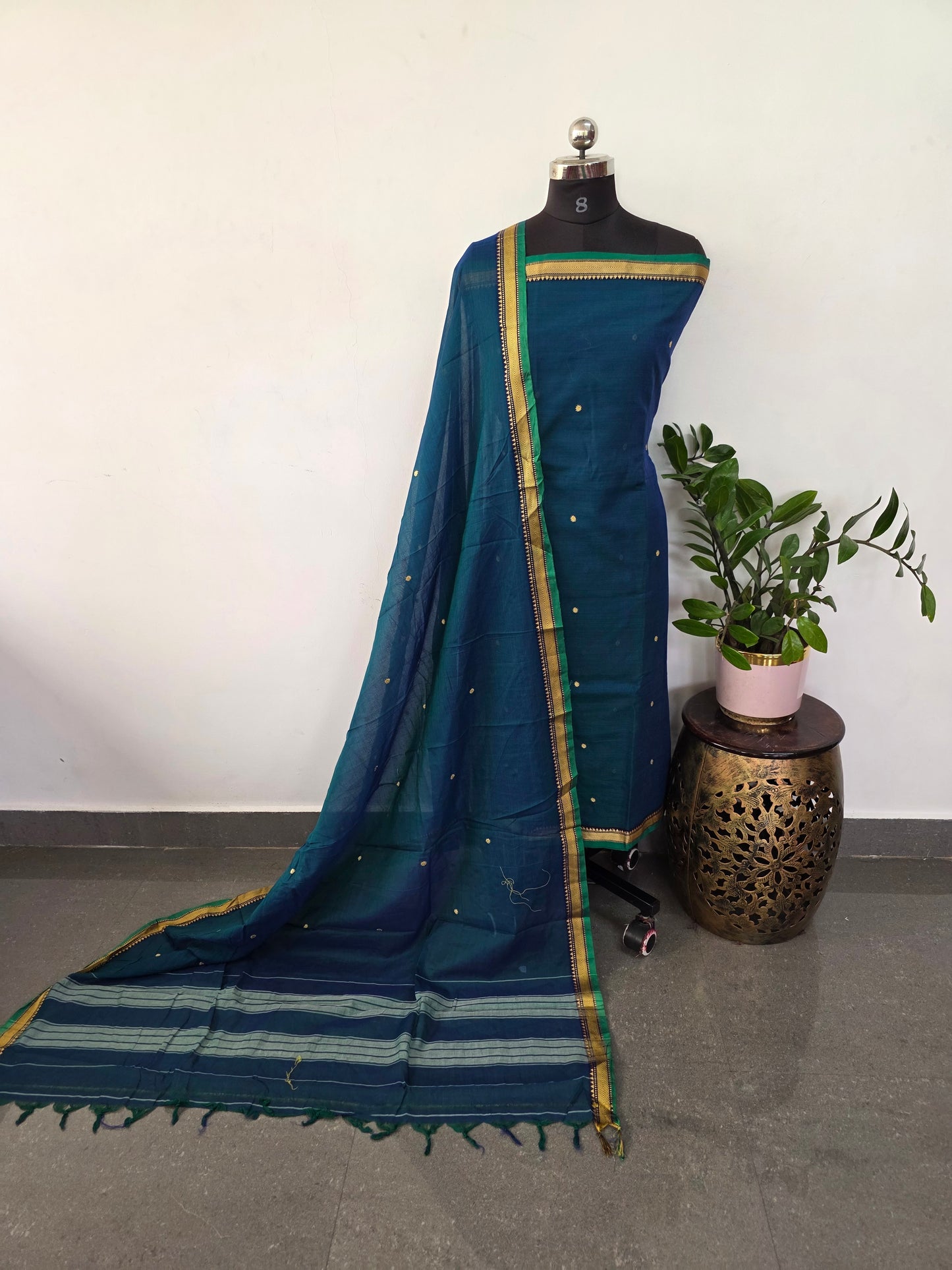Mercerised narayanapet salwar set with embroidery work (4.5 meters)- NA382