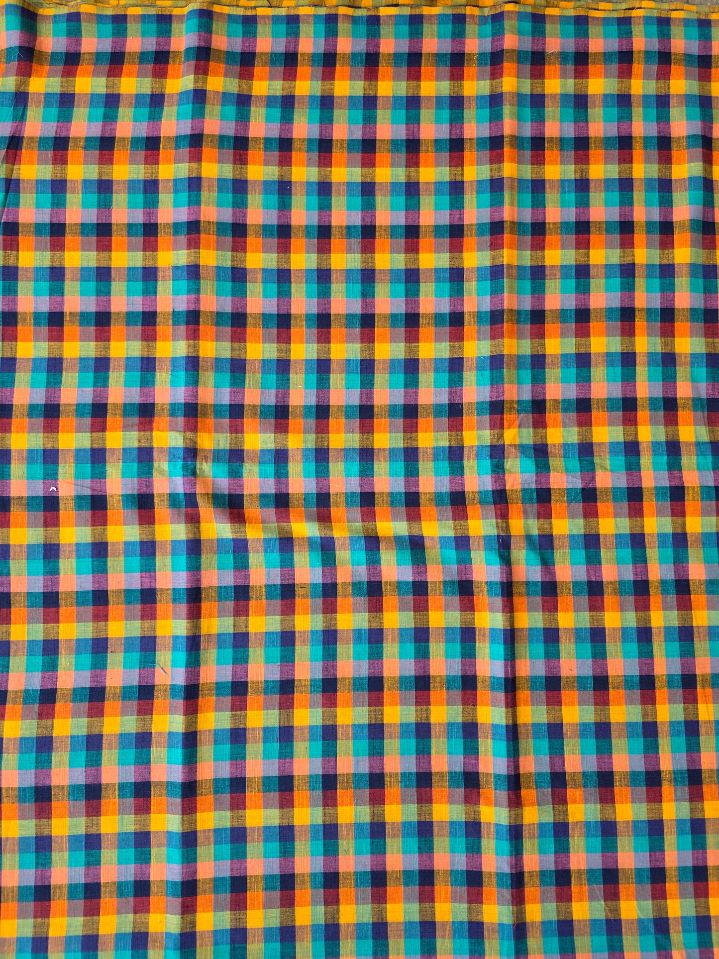 Madras kattam prewashed textured running material (1 mtr) - MD31 (1 inch* 1 inch)