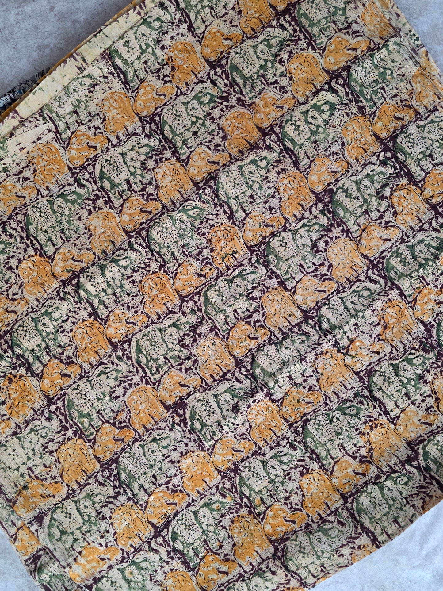 Handblock pure kalamkari cotton running material  ( 0.5 mtrs ) - DB34