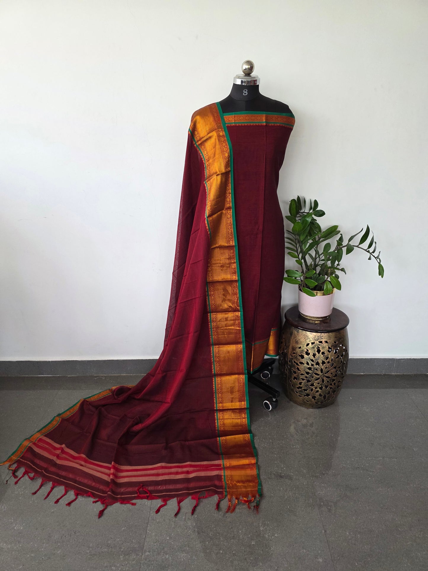 Mercerised narayanapet salwar set with kanchi border (2.5 meters)- NA430