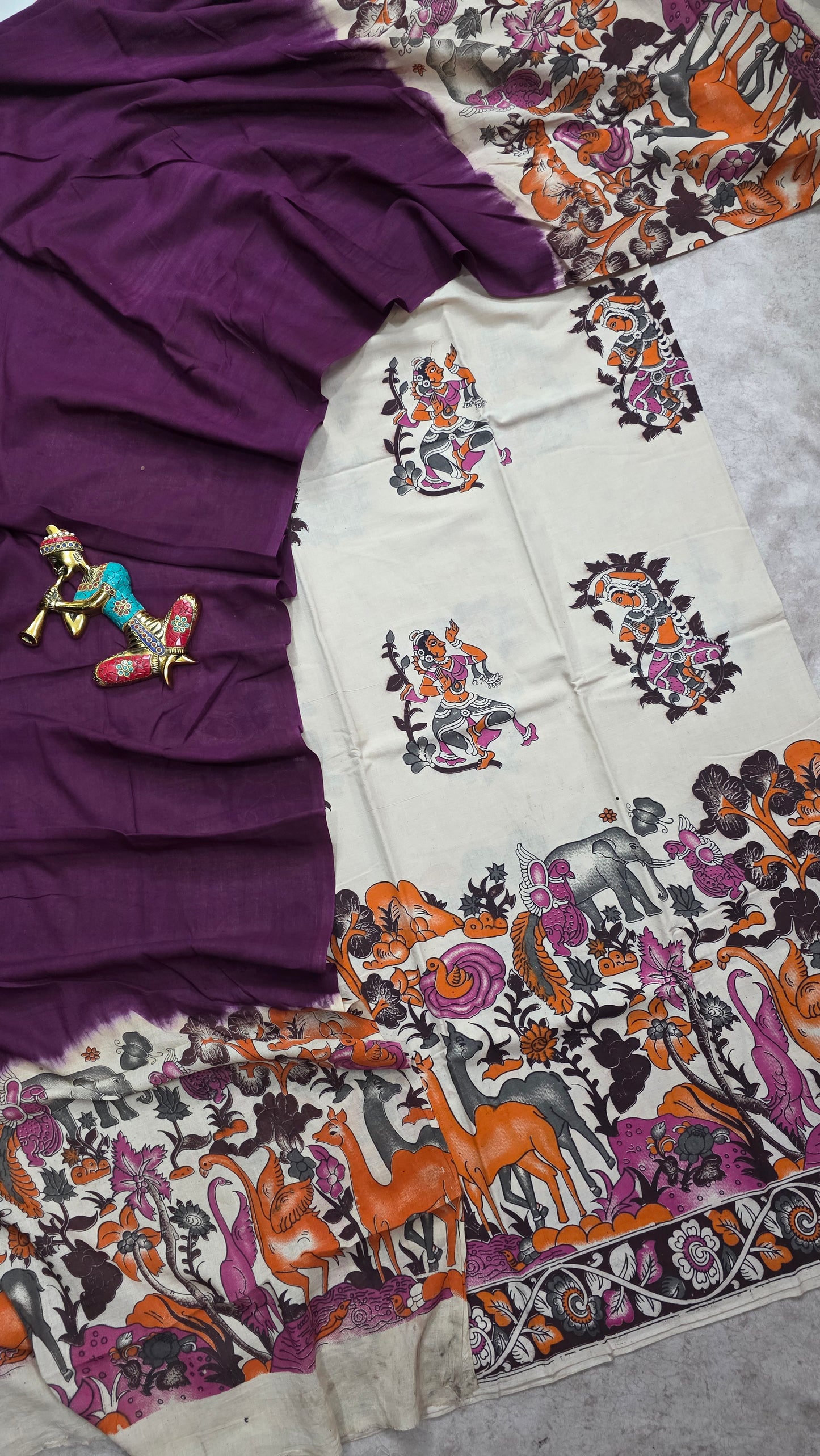 Penkalamkari- inspired  kalamkari  cotton set - RV147