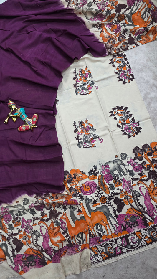 Penkalamkari- inspired  kalamkari  cotton set - RV147