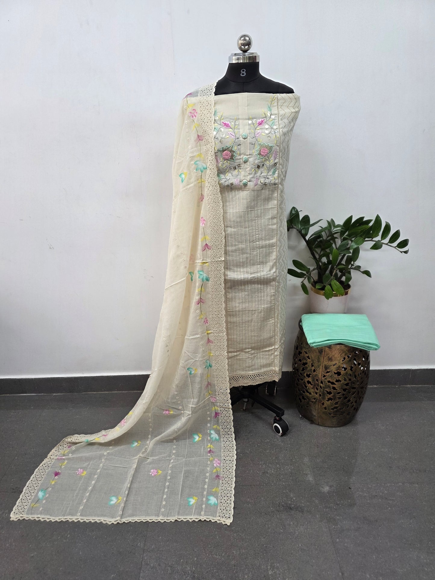 Premium embellished pure cotton salwar set - BC12