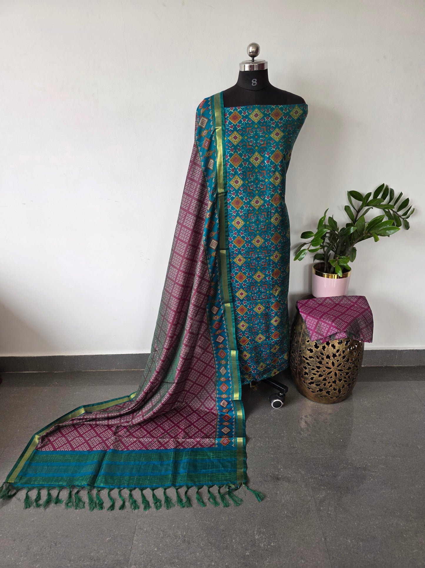Premium semi patola silk set - CLA341