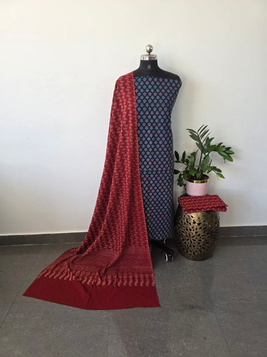 Heavy ajrakh cotton set  - Gu4