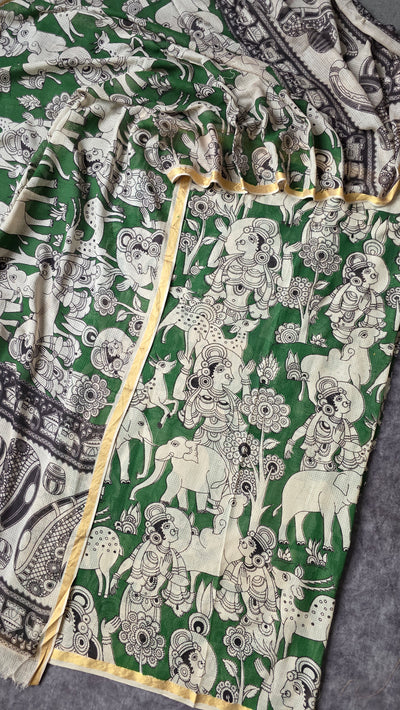 Handcrafted Kota kalamkari set (2 pc set) - AK313