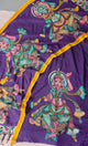 Handcrafted Kalahasthi Penkalamkari bangalore silk set - KH114