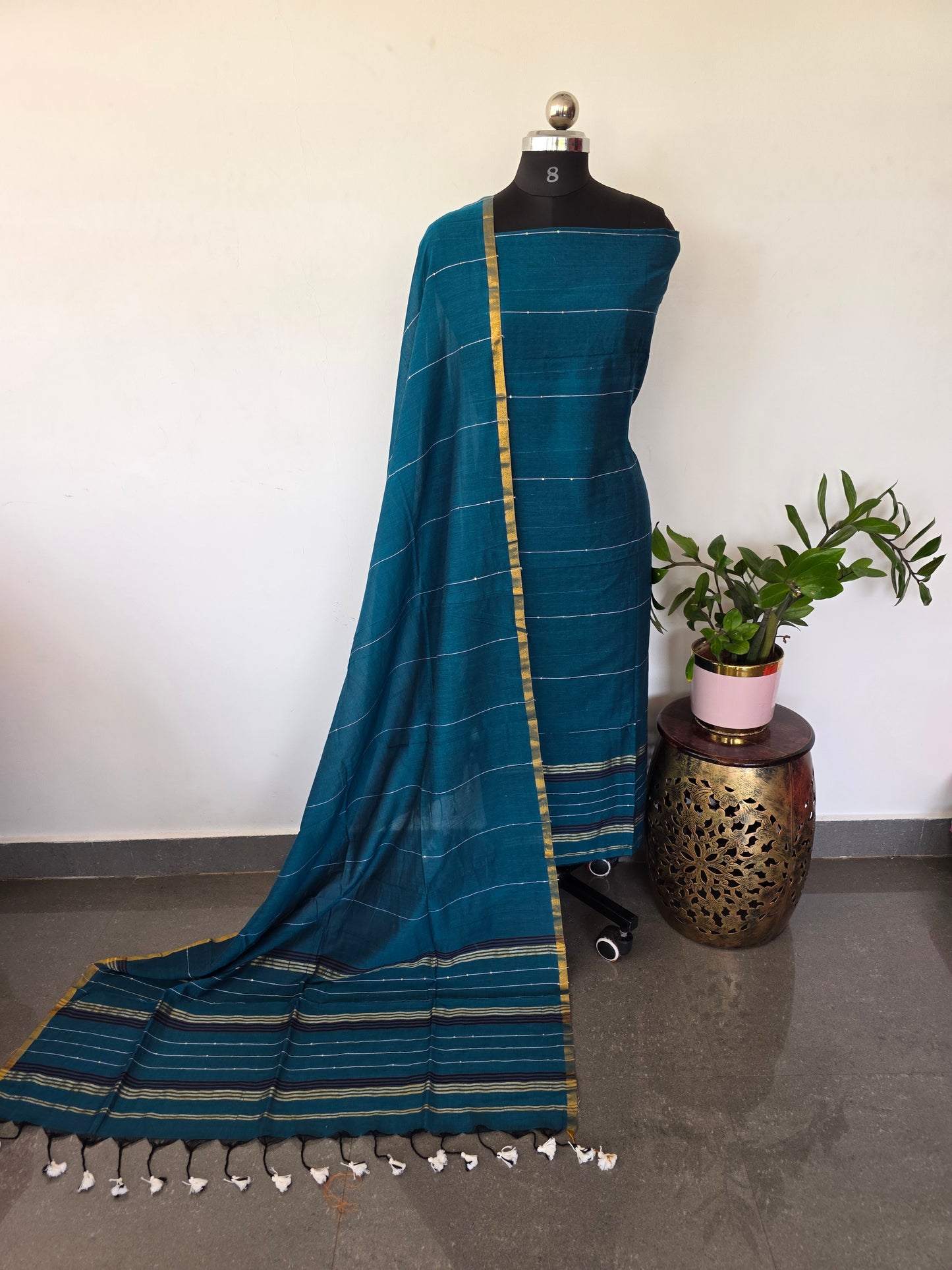 Premium mul khadi sequence work set - MUL329