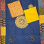 Handcrafted ajrakh cotton top with applique cotton shawl - BAA28