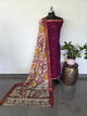 Fusion Narayanapet with handcrafted chennuri silk kalamkari duppatta  - NA510