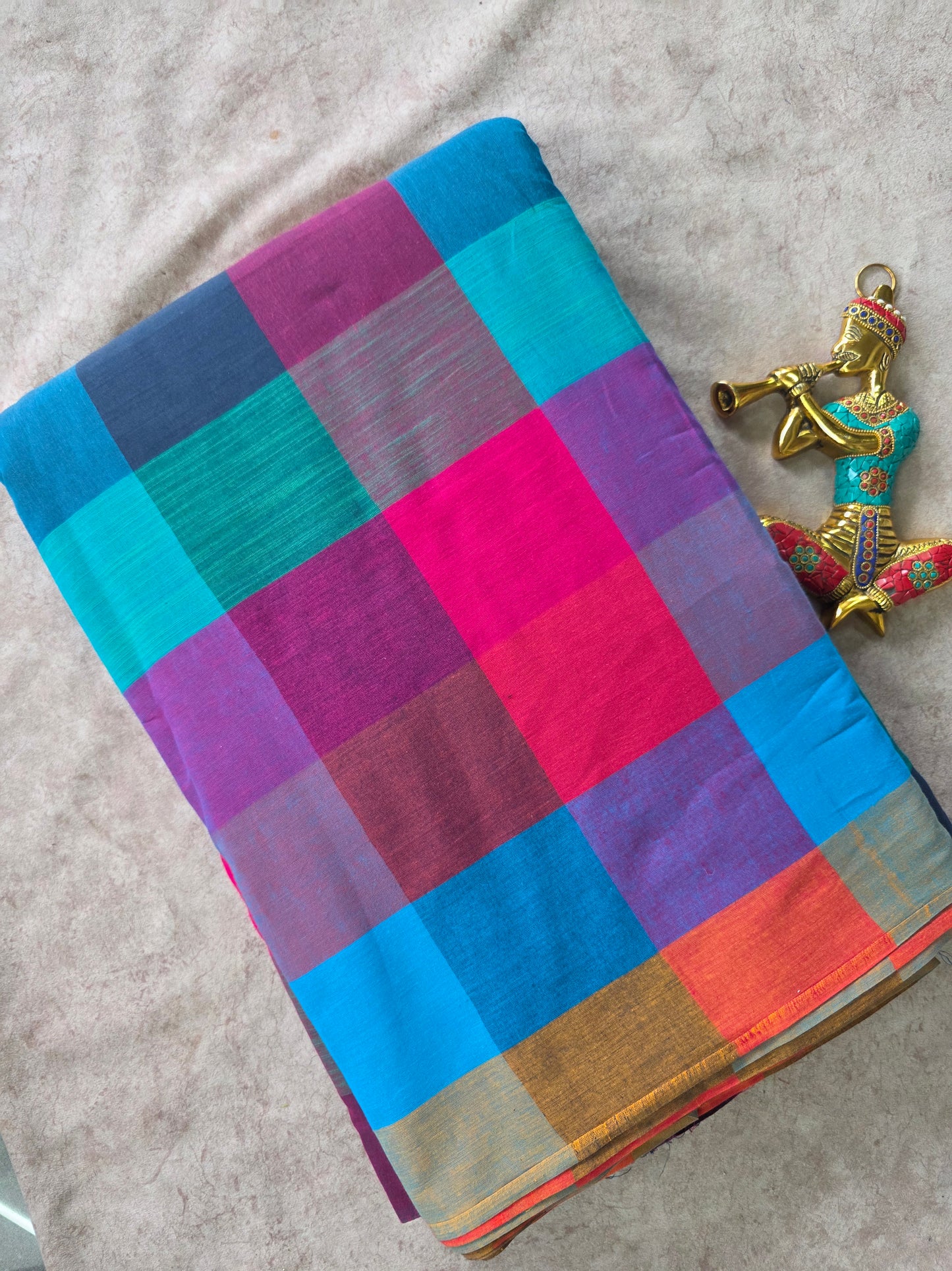 Madras kattam prewashed running material ( 0.5 mtrs ) (4 inches*4 inches) - MD68