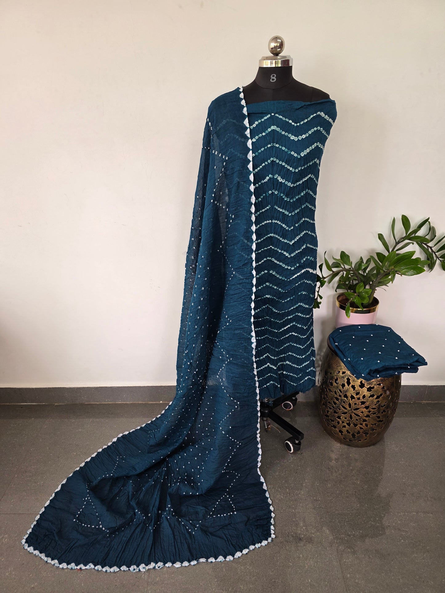 Handcrafted bandhani cotton salwar set - BN22