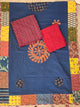 Handcrafted ajrakh cotton top with applique cotton shawl - BAA38