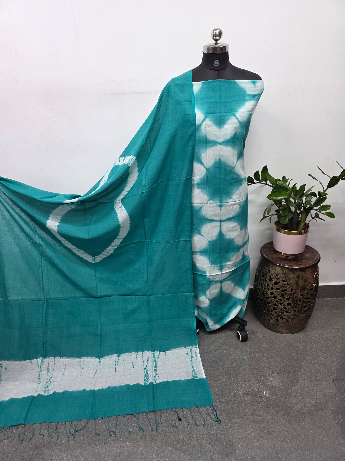 Mul cotton clamp-dyed salwar set - BAA82