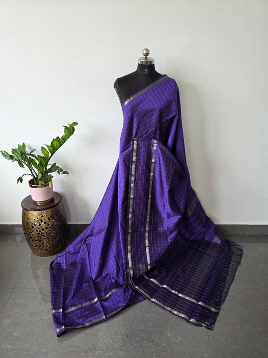 Premium checked semi mangalagiri pattu saree - MAA154