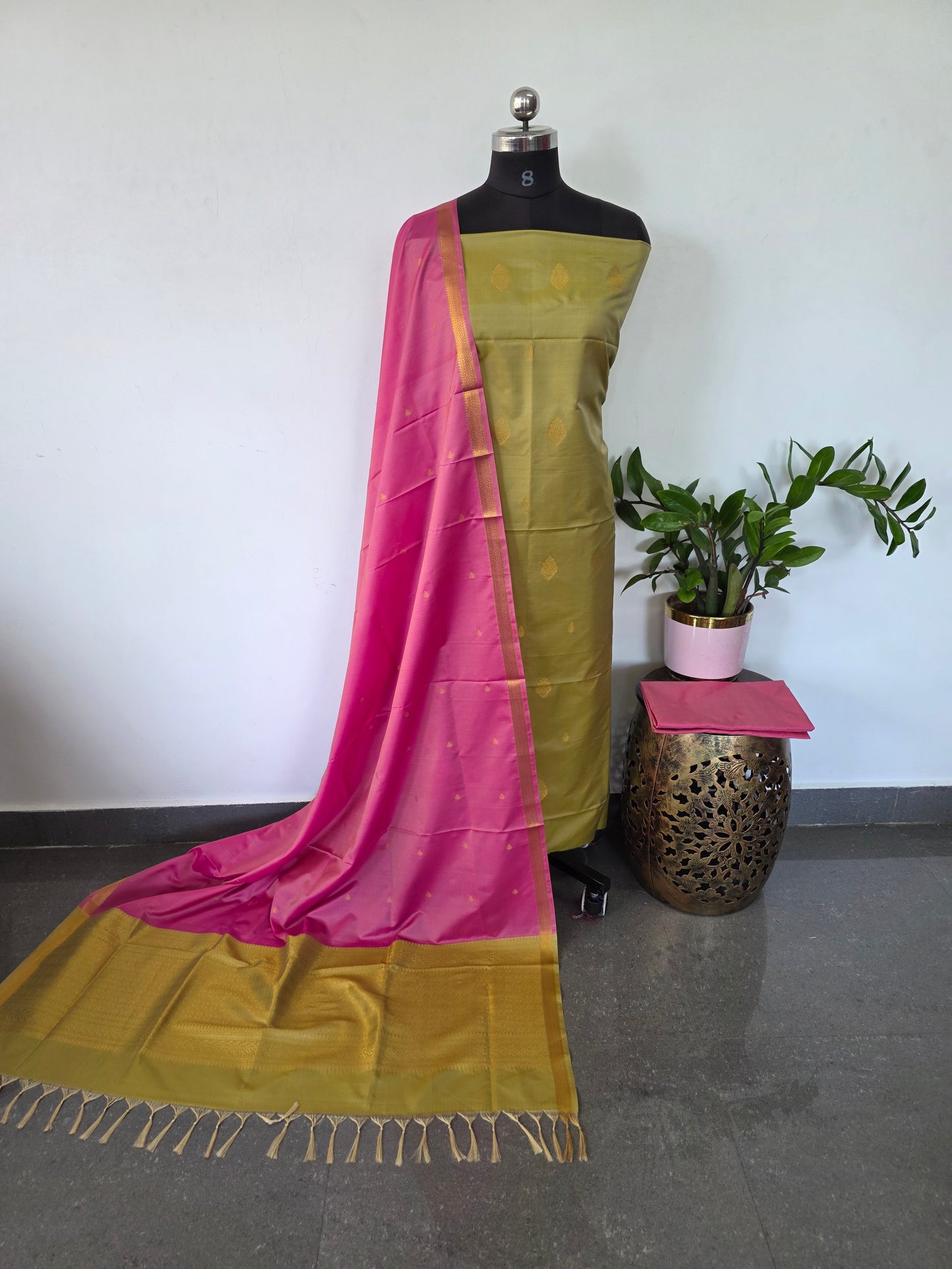 Kanchivaram semi softsilk salwar set - KS23