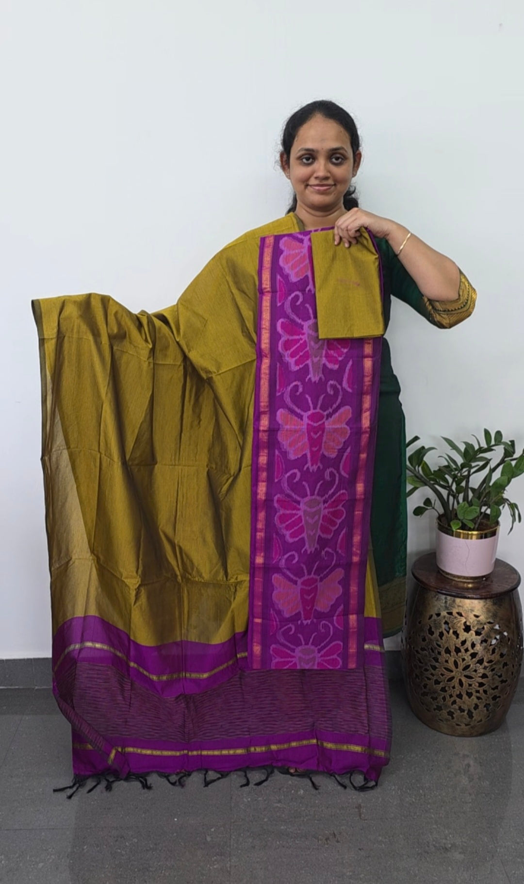 Pochampally sico set with ikkat damn -SD410