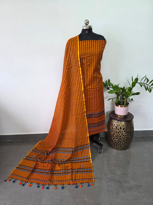 Premium mul khadi zari lines salwar set - MUL294