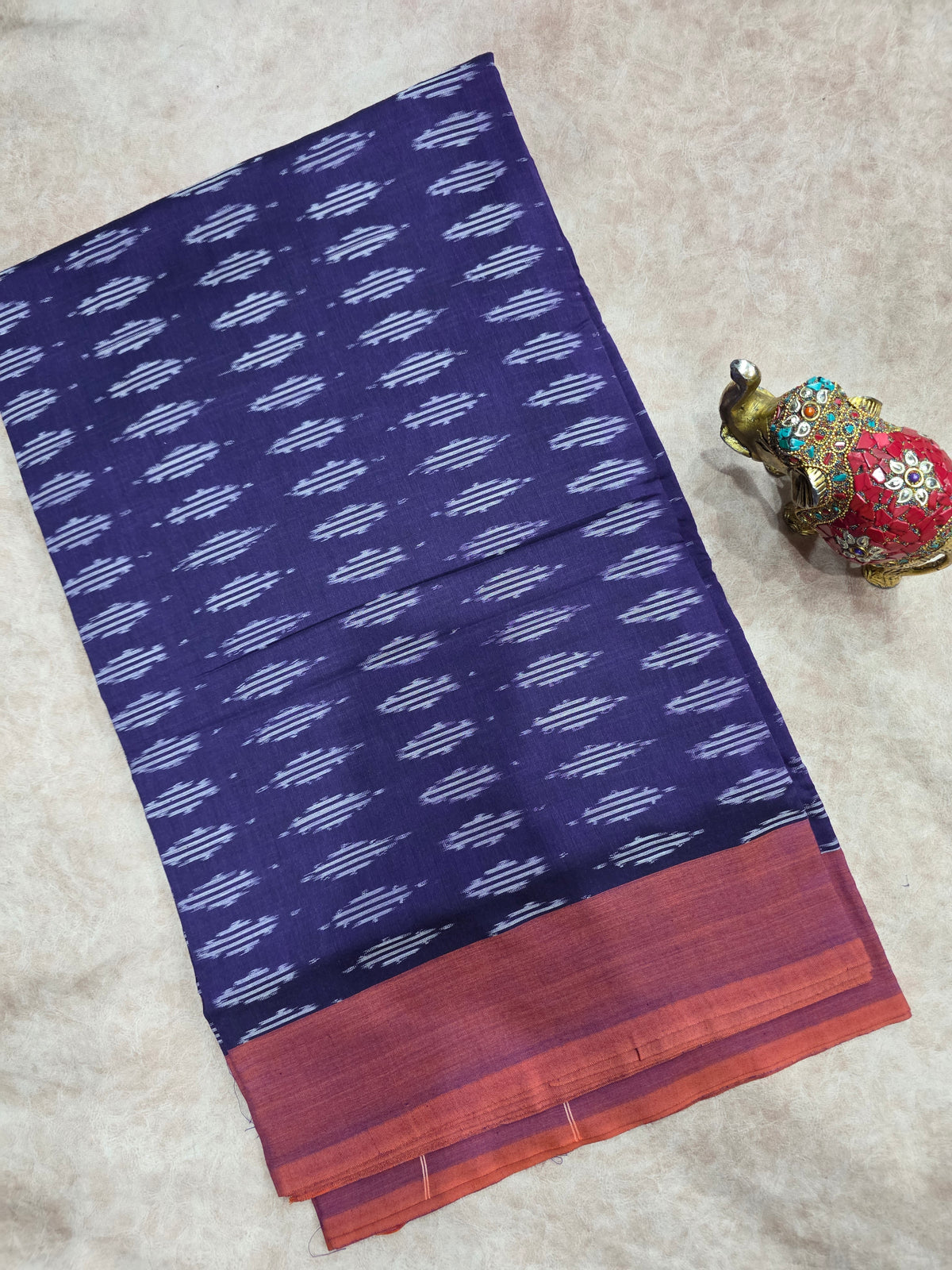 Mercerised warp ikkat saree - WW257