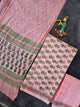 Handblock jaipuri cotton with chiffon duppatta - JA602