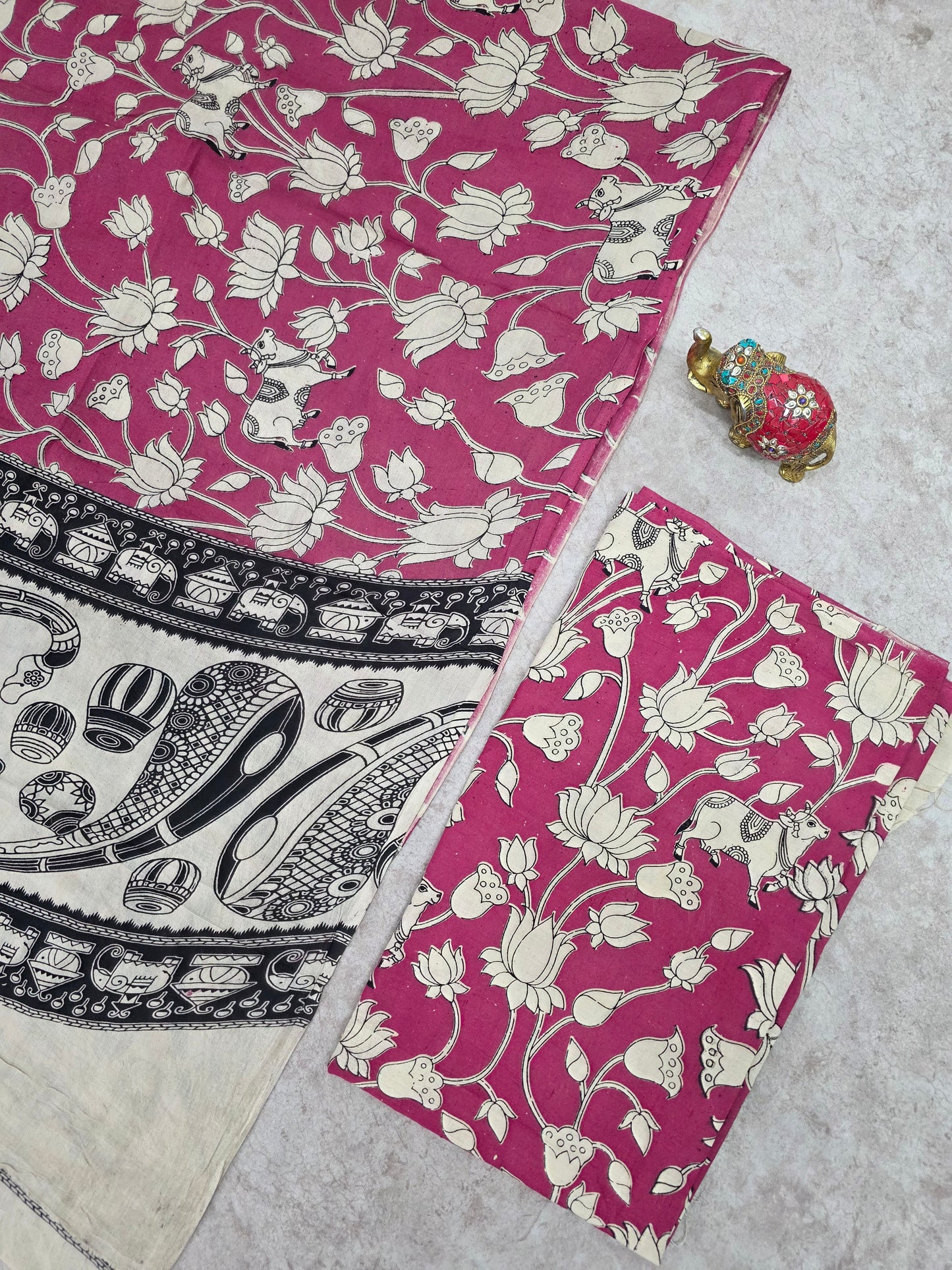 Pure Kalamkari Cotton Salwar Set (2.5 Metres) - Ak345