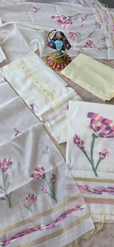 Premium jamdhani silk cotton set - CLA6