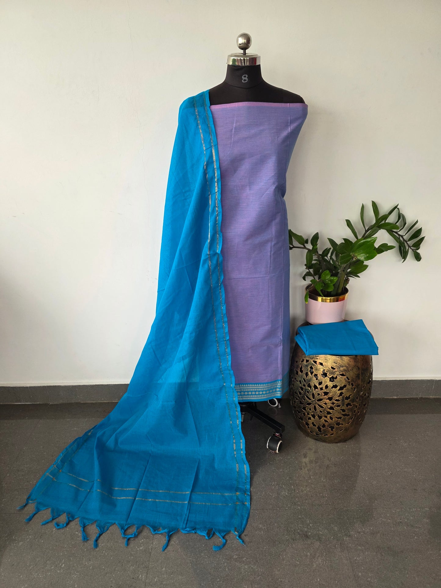 Pure south cotton with kanchi border set - HA61