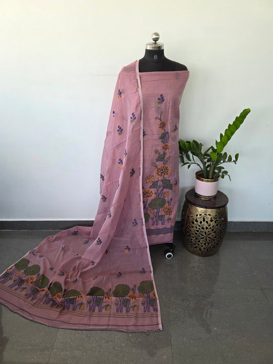 Premium silk cotton jamdhani set - AV195