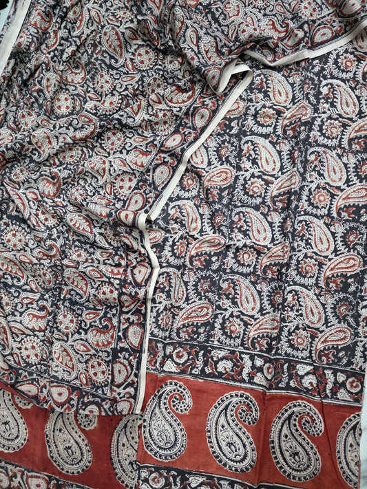 Handblock pure kalamkari cotton set  - RV160