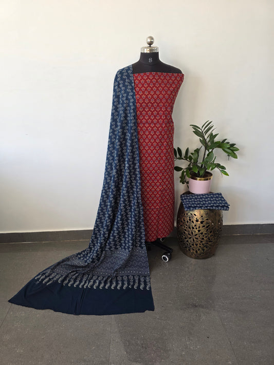 Heavy ajrakh cotton set  - Gu2