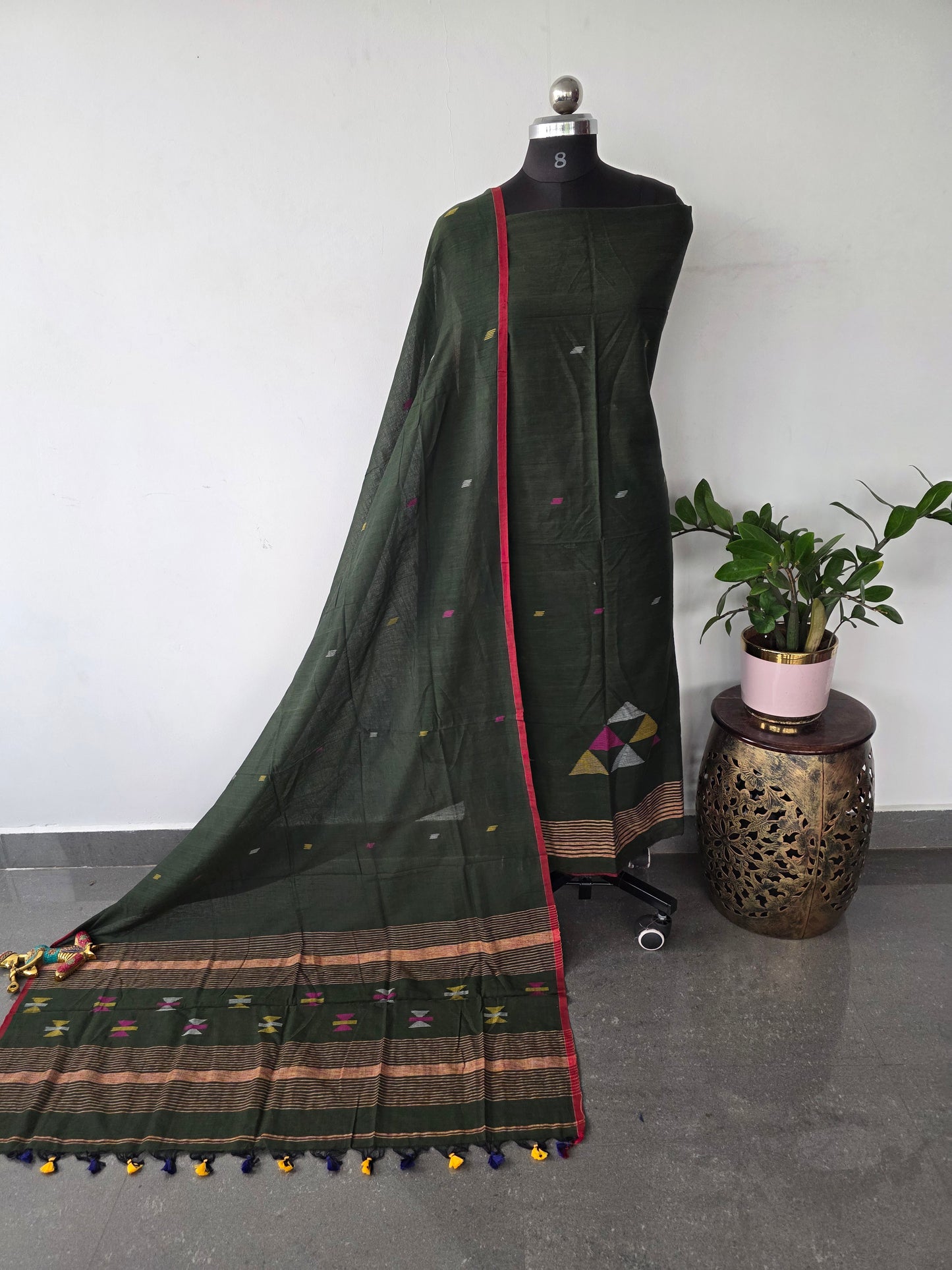 Semi muslin jamdhani salwar set - JMM469
