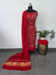 Handcrafted bandhani modal  salwar set with lagdi patta pallu - B128