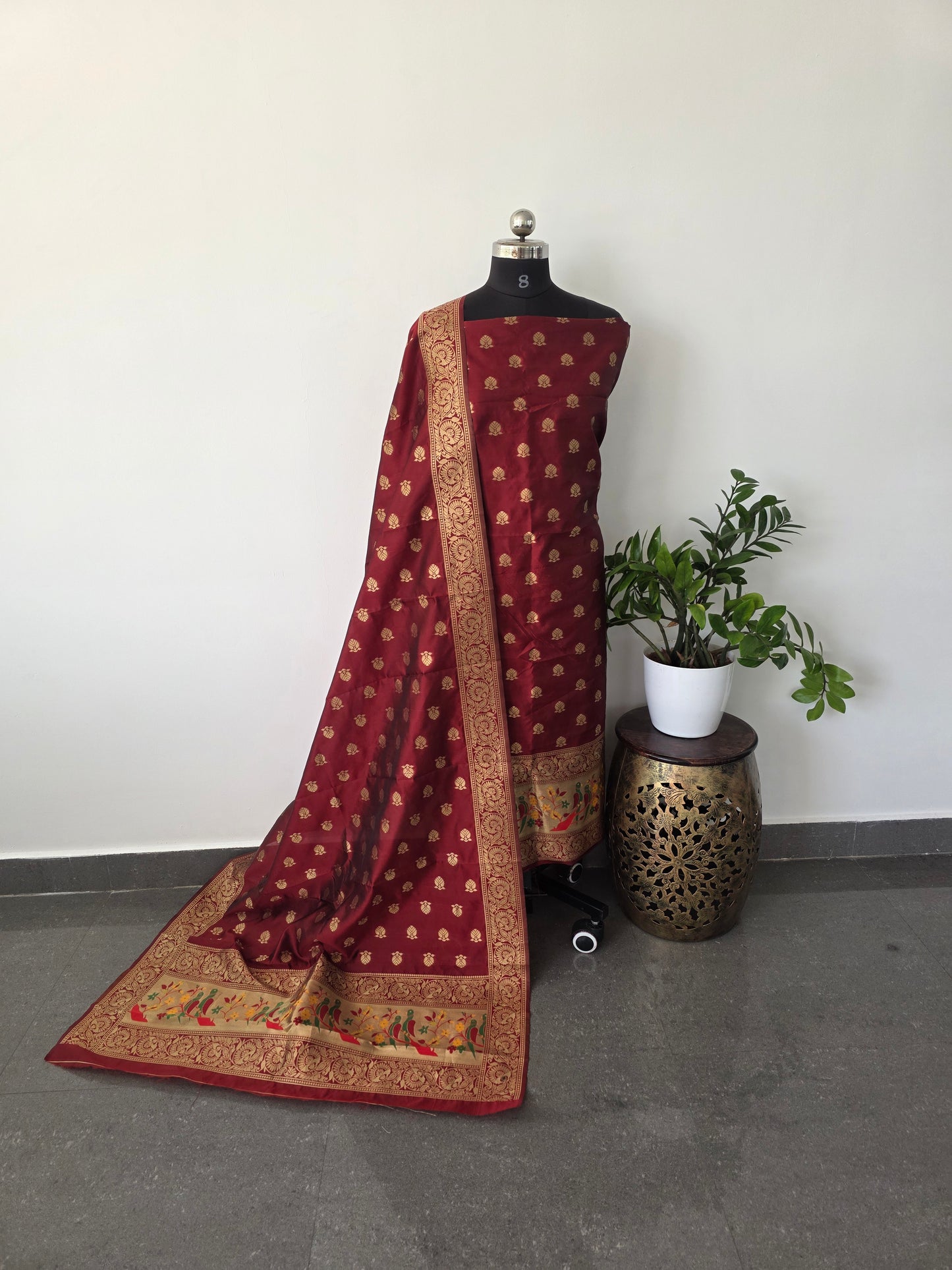 Banarasi silk set with paithani border - XA2
