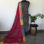 Handcrafted ajrakh cotton top with applique cotton shawl - BAA25