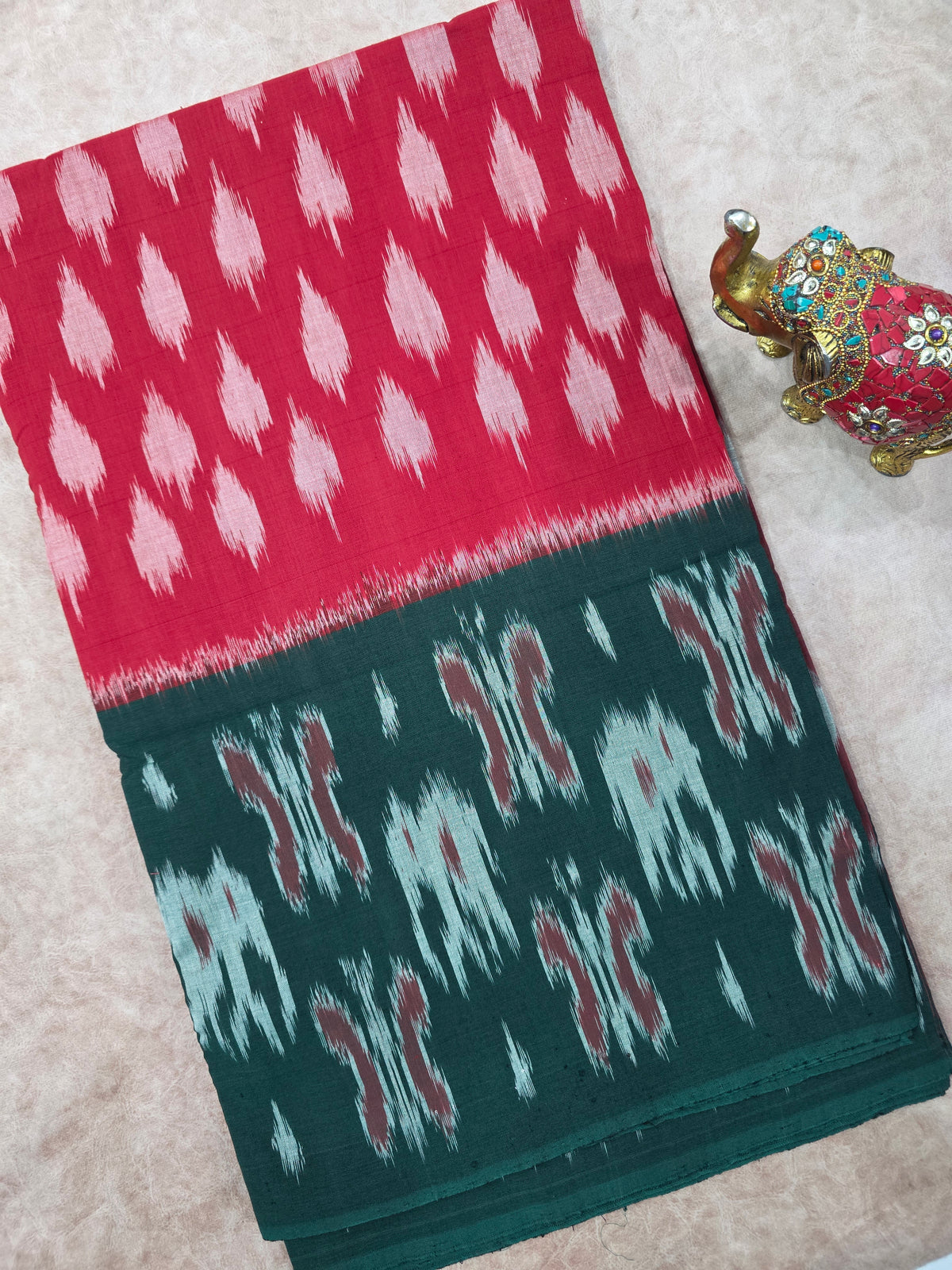 Handloom ikkat soft cotton saree - WW765