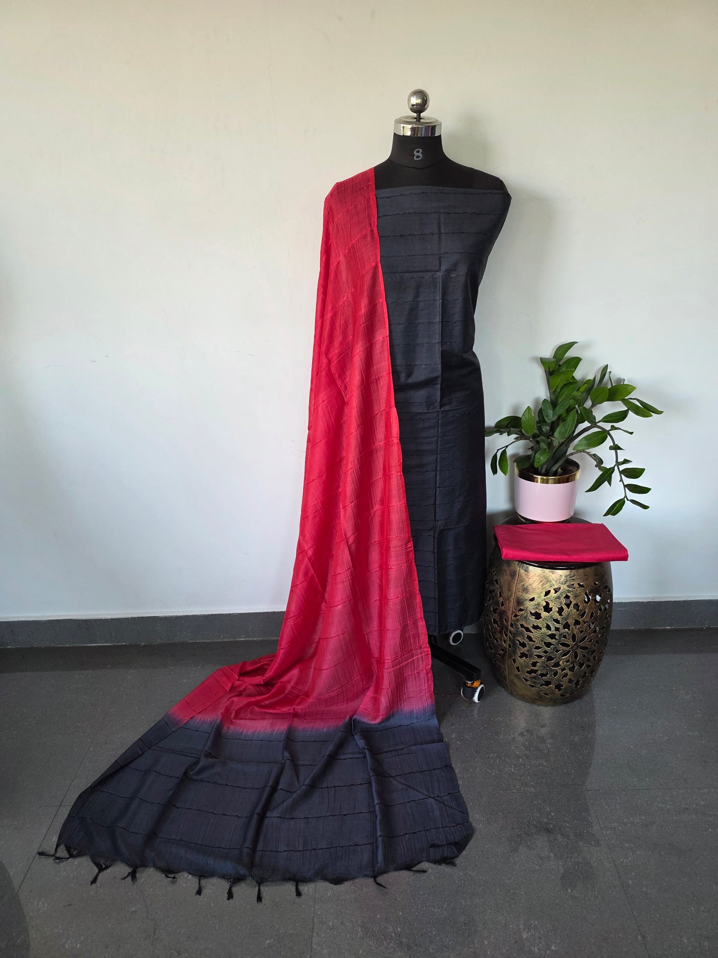 Bamboo tussar Bhagalpuri silk set - BA194