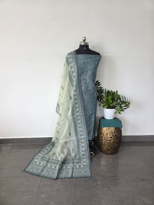 Premium semi tussar silk set -253