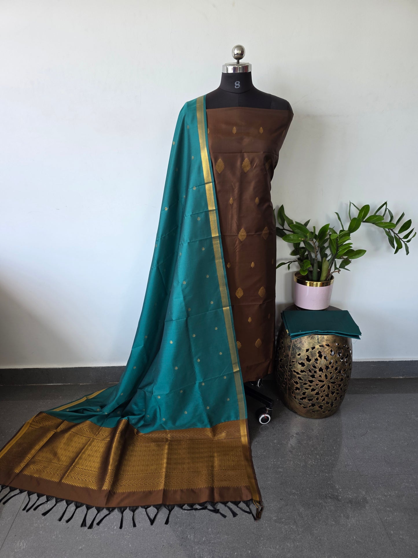 Kanchivaram semi softsilk salwar set - KS13