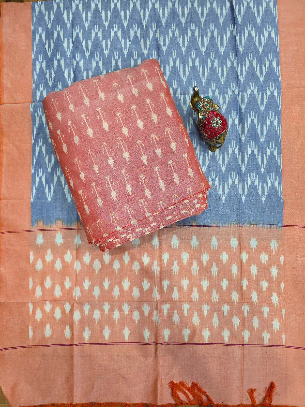 Handloom Mercerised ikkat cotton salwar set -WW618