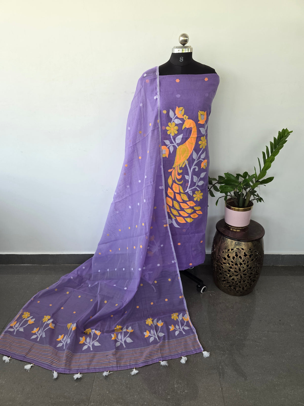 west bengal Silk cotton jamdhani set  - AV259
