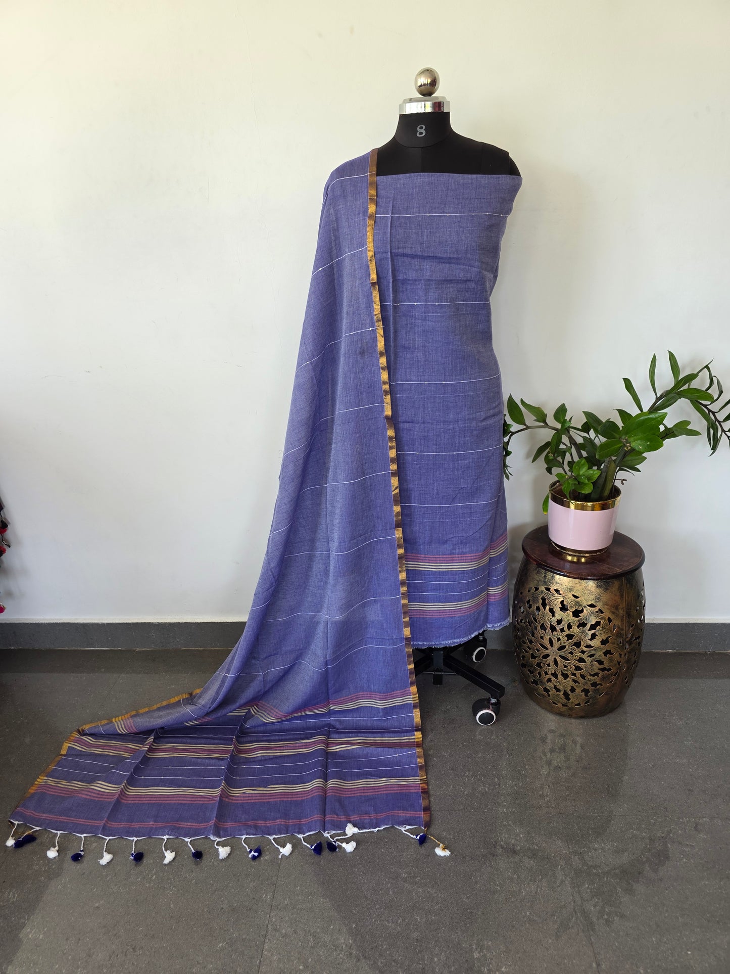 Premium mul khadi sequence work set - MUL317