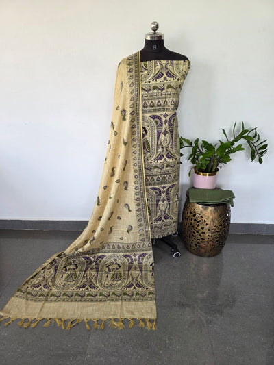 Bhagalpuri Madhubani silk set - BA473