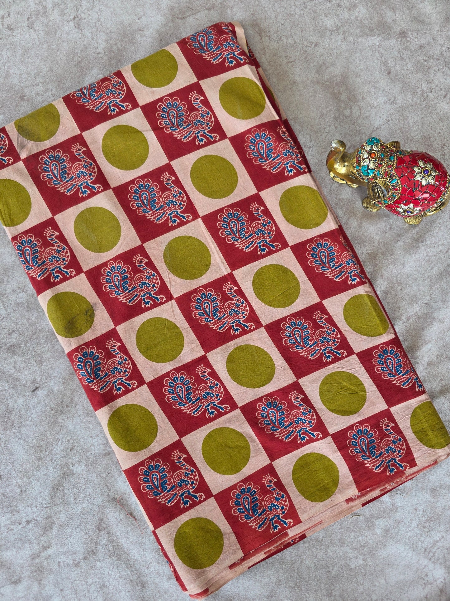 Pure kalamkari cotton running material (0.5mtr)- AK207