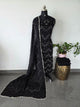Handcrafted bandhani cotton set(Black)  -B141