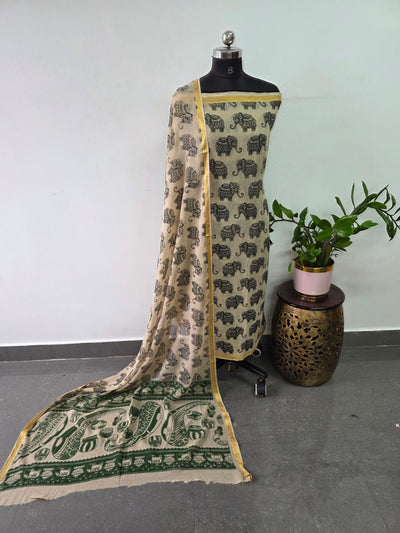 Handcrafted Kota kalamkari set (2 pc set) - AK307