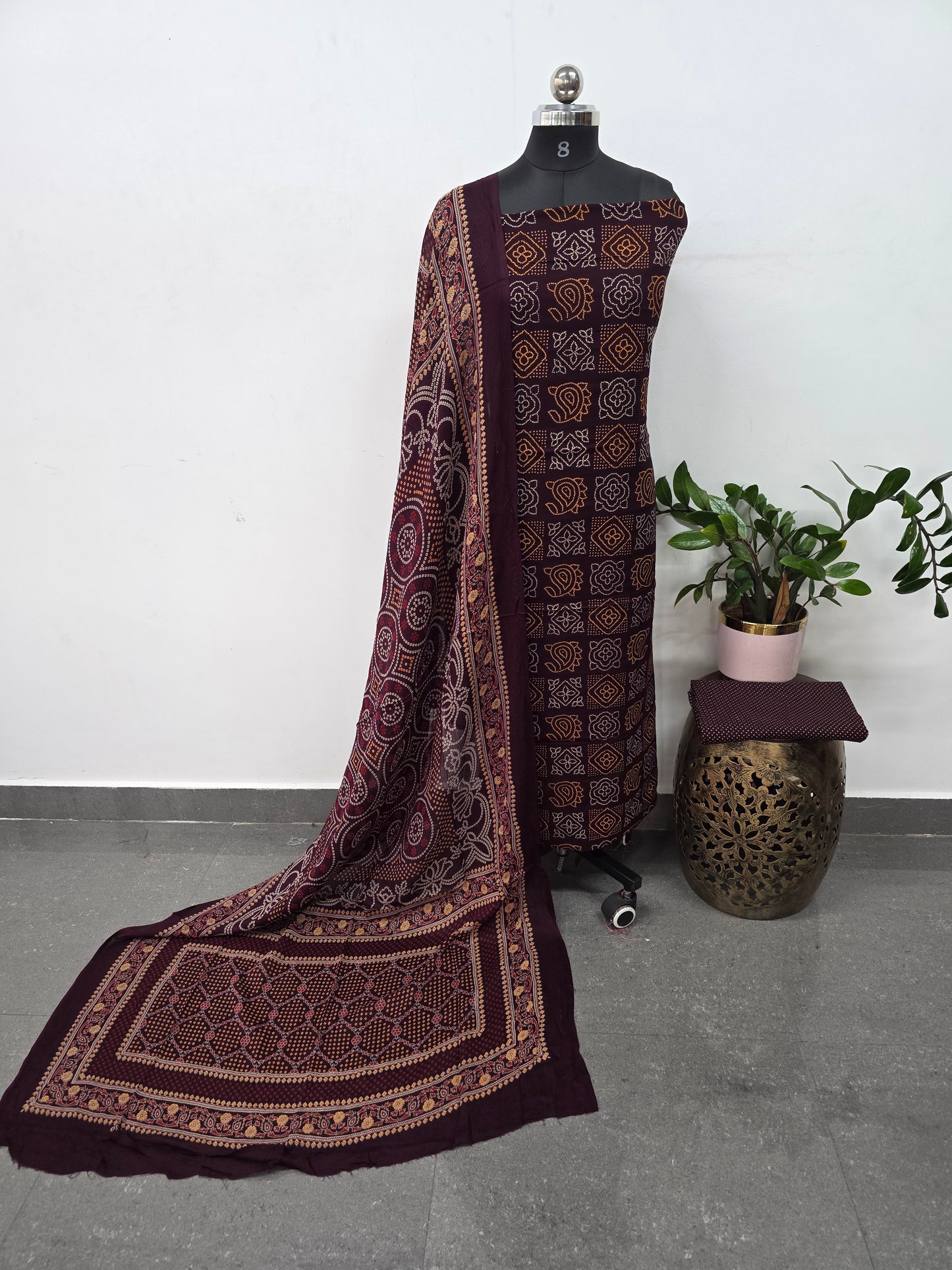 Ajrakh rayon cotton set - VZ54